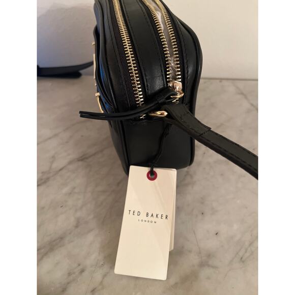 Ted Baker London Black Crossbody Purse with Gold Accents - Picture 2 of 5